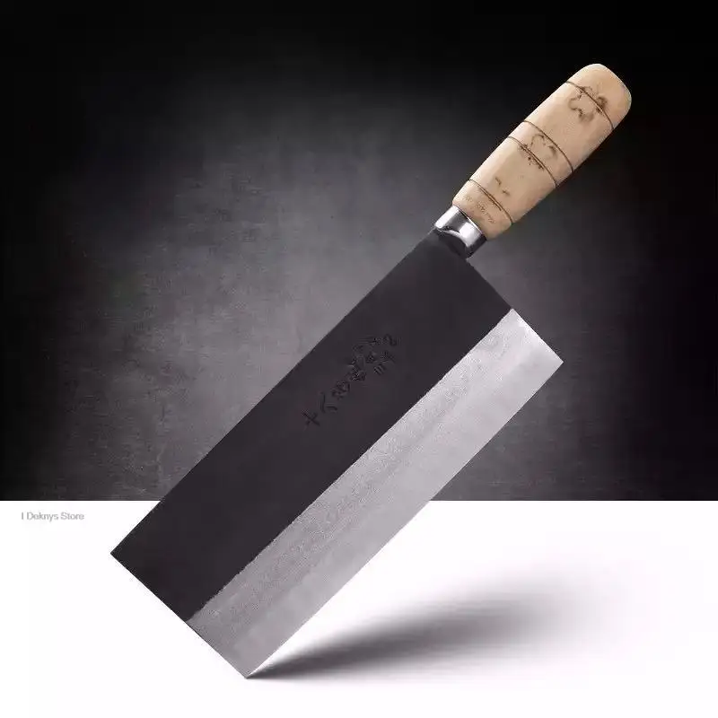 Kitchen Knife Professional Chinese Chef's Cleaver Knives Handmade Carbon Steel Handle Household Slicing Butcher Knife