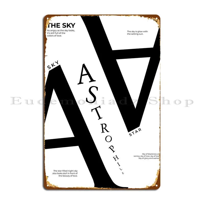 A S T R O P H I L E 2 Metal Sign Garage Design Pub Crea Wall Decor Wall Decor Tin Sign Poster