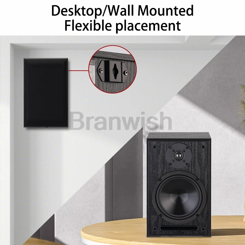 6.5 Inch 100W*2 Subwoofer Power Speaker Passive Bookshelf Speaker Two-Way Surround Sound Desktop HiFi Sound Box