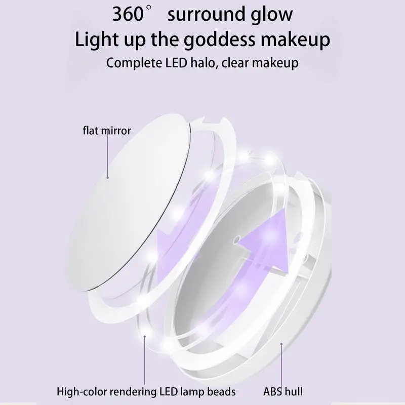 4 In 1 Portable Hand Warmer With Light Rechargeable Travel Mirrors Large Capacity Mobile Power winter warmth accessories