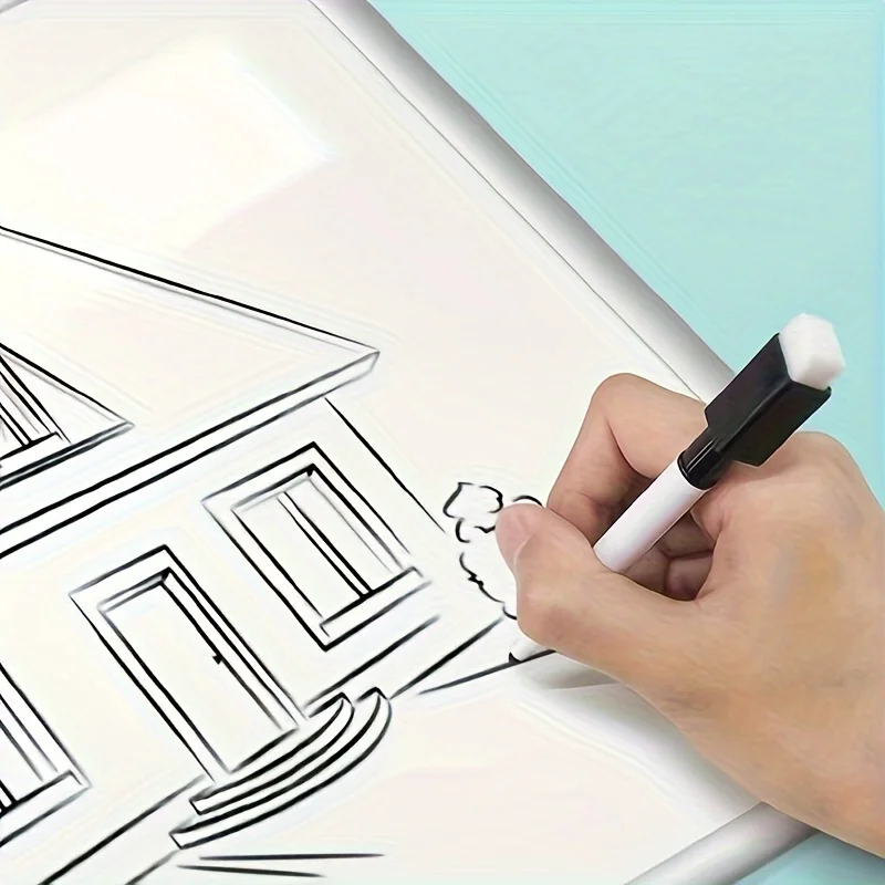 50/100pcs 지울 수 있는 화이트보드 마커, 고품질 블랙 코어 화이트보드 마커, 브러시가 있는 사무실 교육용 화이트보드 마커