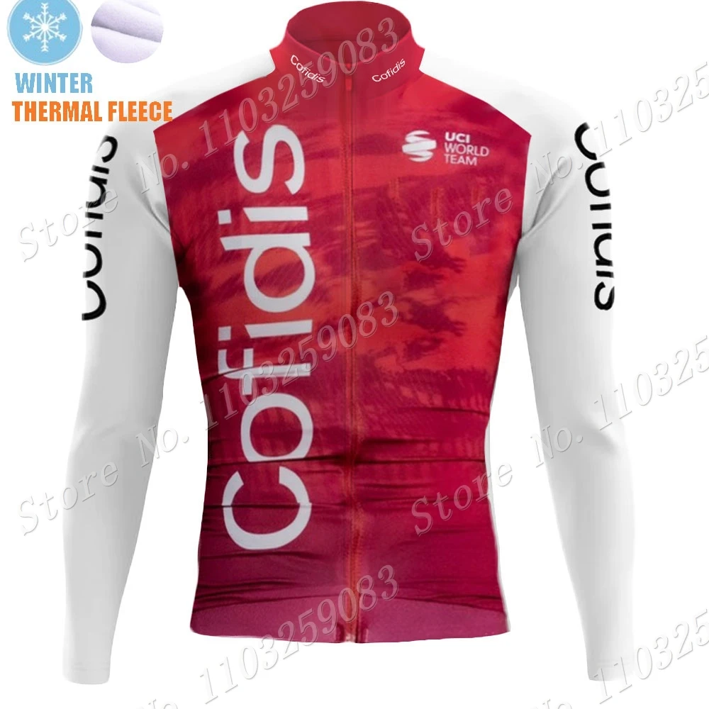Cofidis Cycling Jersey Set Team Long Sleeve France Cycling Red Clothing Bike Thermal Jacket Suit Pants Bib MTB Ropa Maillot
