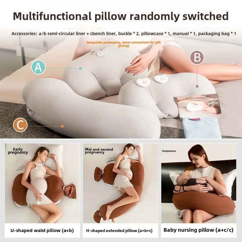 Polyester Fiber Pregnant Pillow,Waist Protection Side Sleeping Pillow,Abdominal Support U-shaped Side Sleeping Maternity Pillows