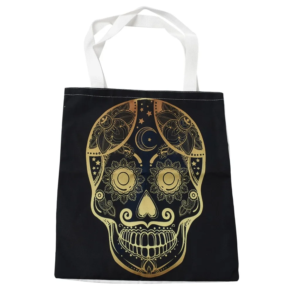 

5Pcs Hallowmas Thmem Canvas Tote Bags Polycotton Gifts Bags Reusable Grocery Shopping Cloth Bags for Shopping Storage Bags