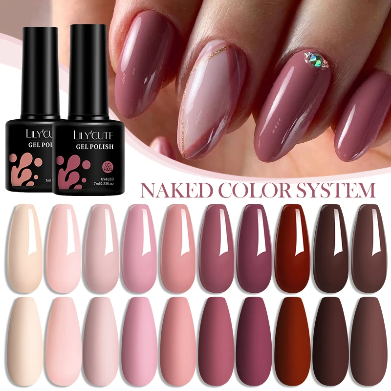 LILYCUTE 7ML Gel Nail Polish Naked Colors Gel Polish Semi Permanent UV Soak Off Gel Paint Nail Art Nail Polish Esmalte Em Gel