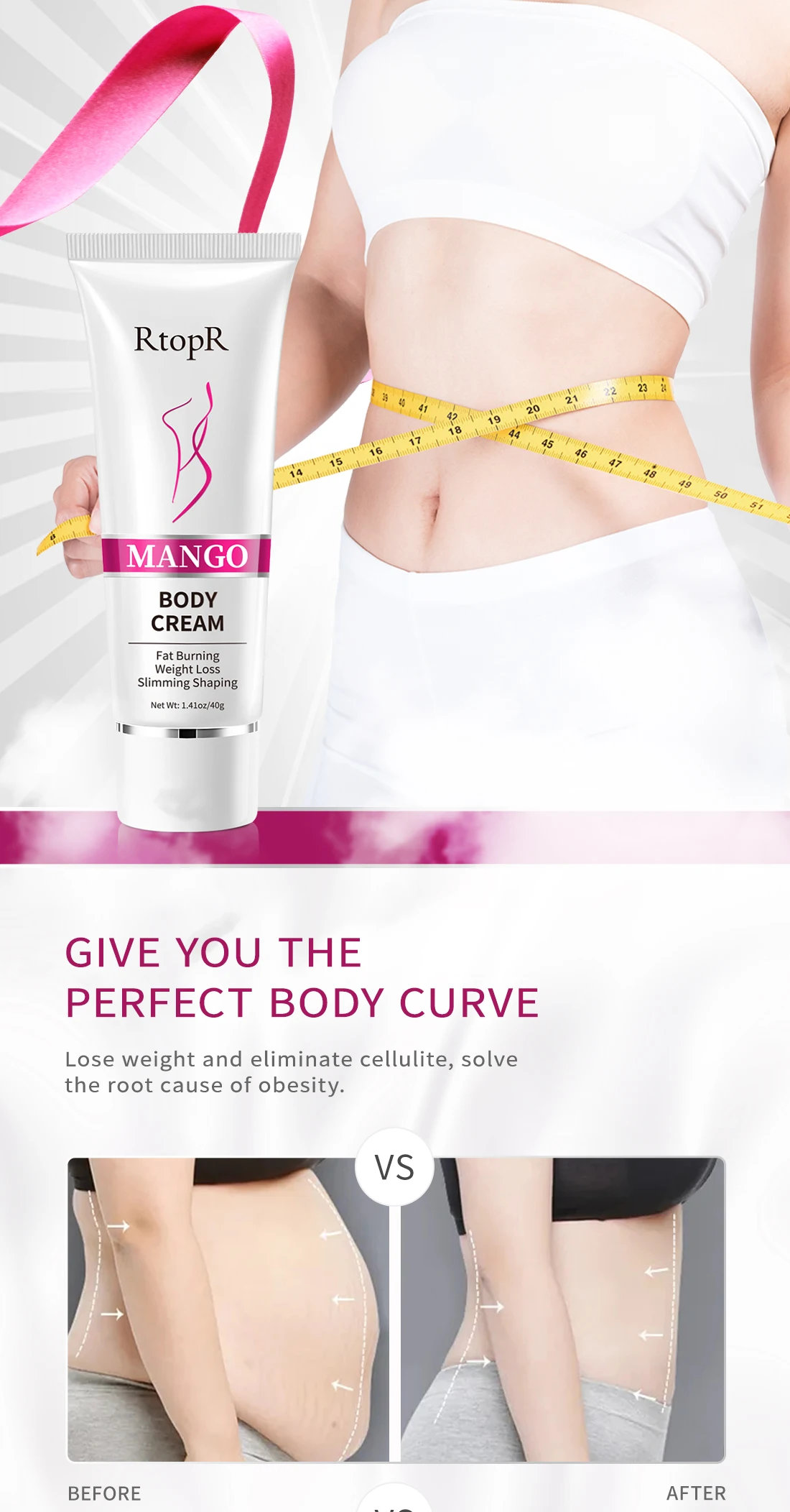 S5d2365938e484535a4199e21650fa96e6 RtopR Fat Burning Slimming Cream Promotes Fat Burning Weight Loss Slimming Legs Create Beautiful Curves Sexy Figure Body Care