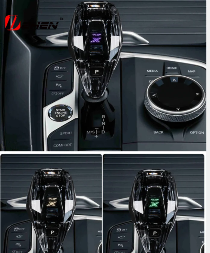 크리스탈 기어 시프트 노브 볼륨 버튼, 자동차 인테리어 액세서리, BMW G05 G06 G07 G14 G15 G20 G26 G29 G01 G02 G08, 4 피스 세트