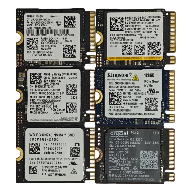 Samsung PCIe M.2 2230/2242 NVMe SSD PM9B1/BM9C1/PM991A 128GB 256GB