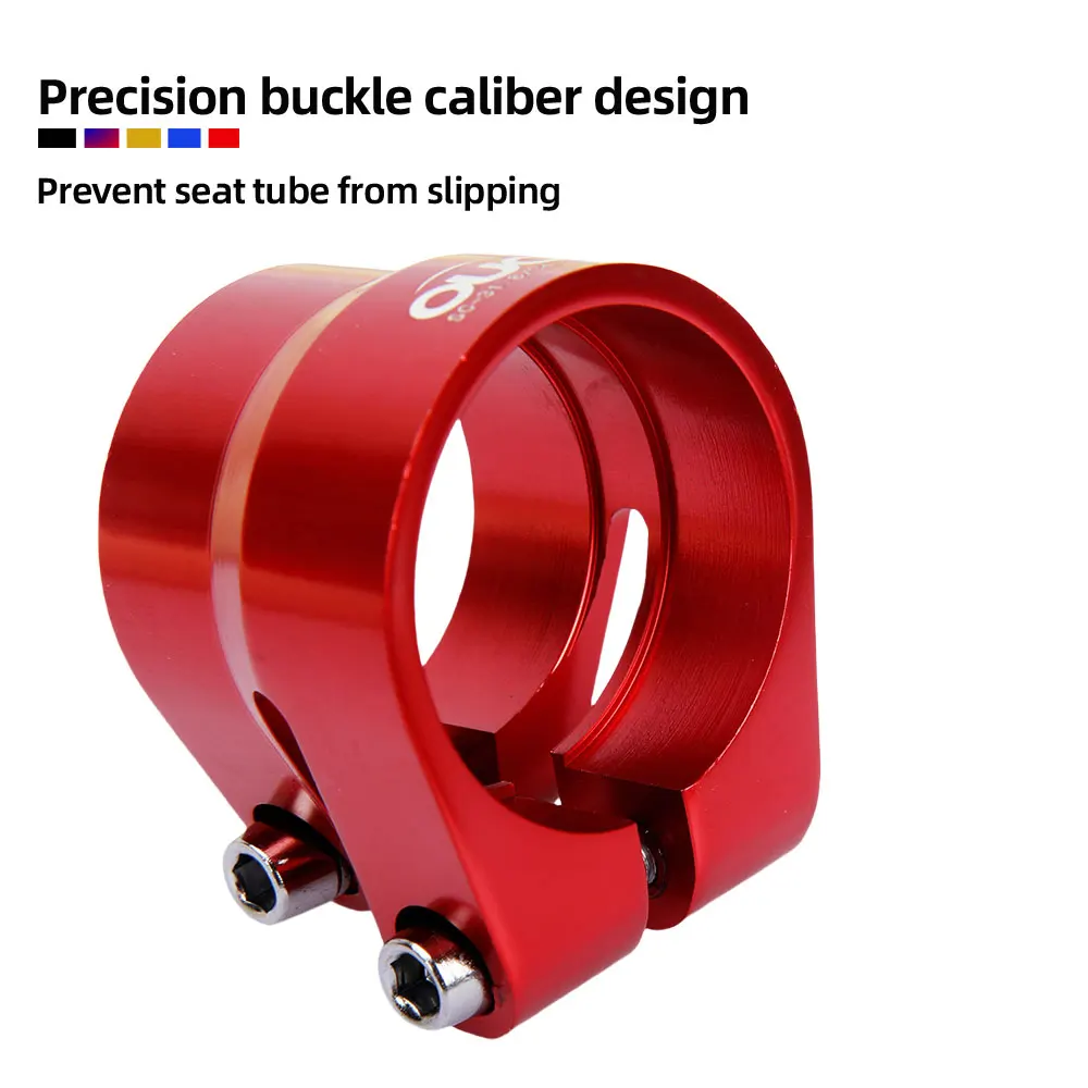 OUO Sattelklemme, vollständige CNC-Sattelstützenklemme, 31,8/34,9 mm, doppellagige Sattelstiftklemme, buntes Dual-Lock-Rohrpfosten-Clip, Fahrradstück – Detail 11