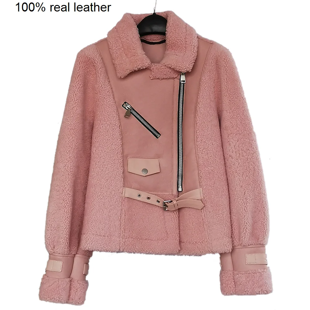

CLEARANCE SUPER Factory Quality 100% Sheep Women Fur Jacket Thick Warm Shearling Coat M496