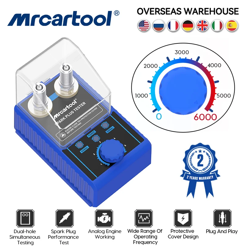 

MRCARTOOL Car Spark Plug Tester Ignition Testers Double Hole Analyzer Detector Automotive Diagnostic Tool