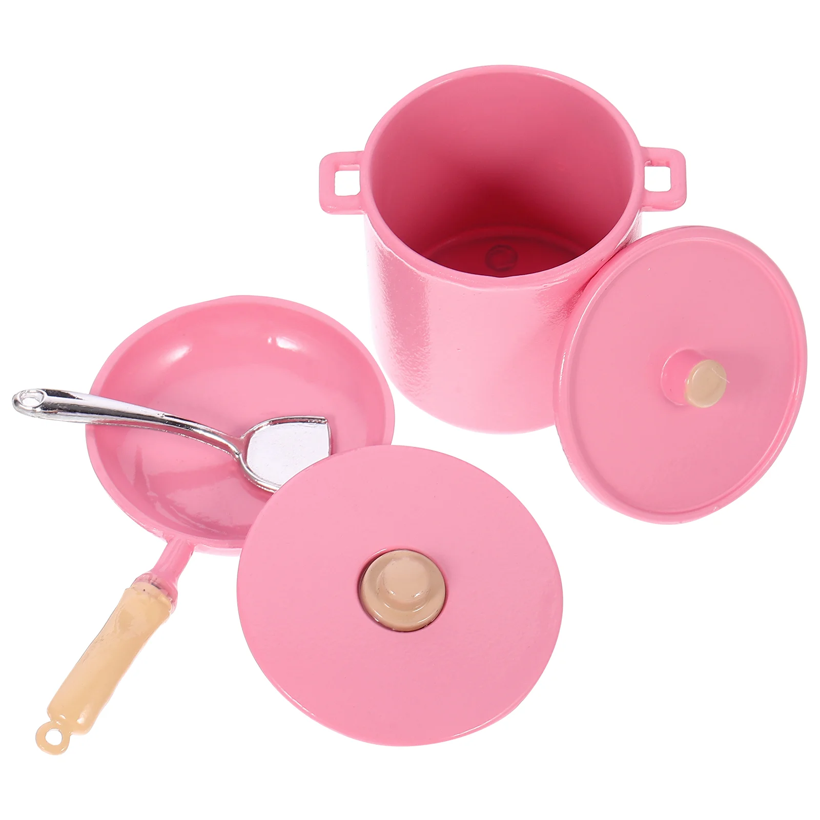 1 Set Cookware House Stew Pot Figurine Miniature Kitchen Stew Pot Kitchen Mini Pot House Accessory mini paw bread mold biscuit cake silicone casting molds diy kitchen accessory making mould easy to clean moulds