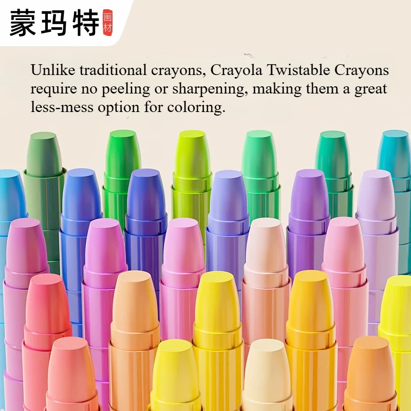 Mont Marte Twistable Crayons 12/24/36/48 Blendable Colour Sticks Suitable for Drawing Painting Colouring Arts Crafts Supplies