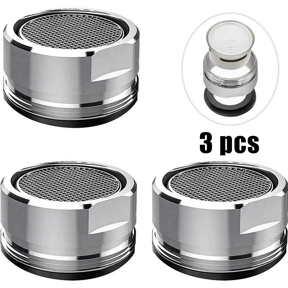 Faucet Aerator 3PCS Brass Water Saving Faucet Tap Aerator M24 Thread Bathroom Faucet Bubbler Stainless Steel Replaceable Filter Mixed Nozzle