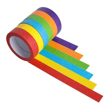 Nastro adesivo colorato per pittori da 10 m Nastro di carta colorato artigianale arcobaleno per bambini Etichettatura Artigianato Decorazione fai da te Insegnamento 1