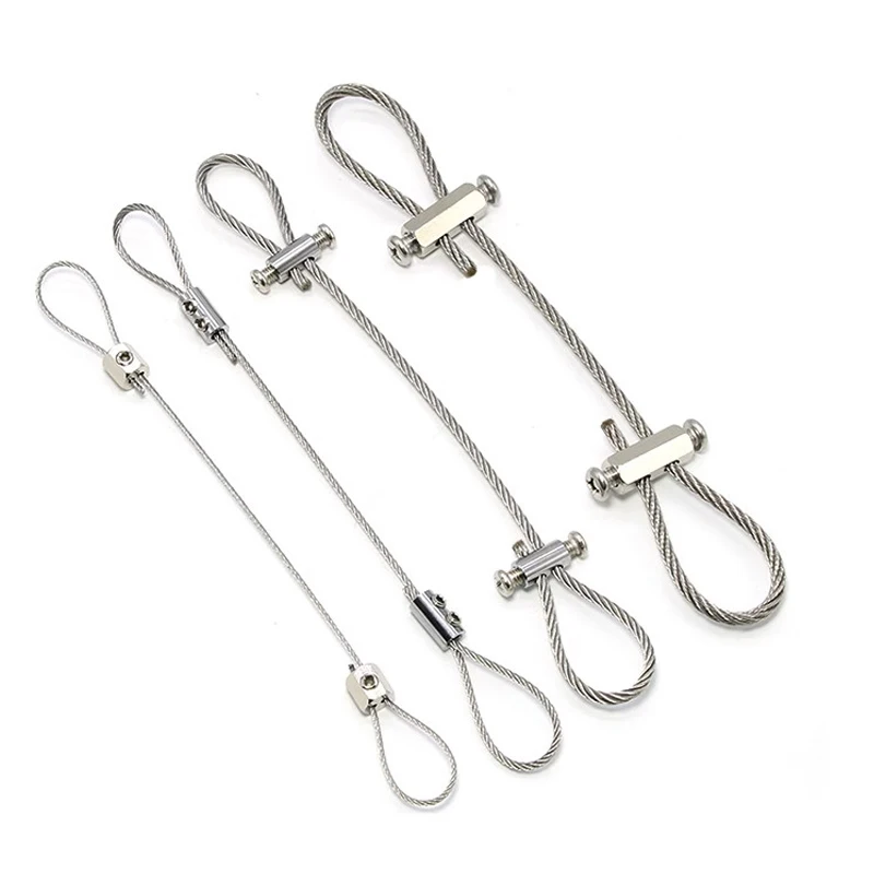 1~2mm Wire Rope Double Hole Locking Device Diy Lighting Hanging Clip Adjustable Telescopic Buckle Nut & Bolt Sets 10pcs Screw Bolt Nut Set