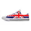 UK England Union Jack British Great Britain Flag Casual Cloth Shoes Low Top Comfortable Breathable 3D Print Men Women Sneakers 5