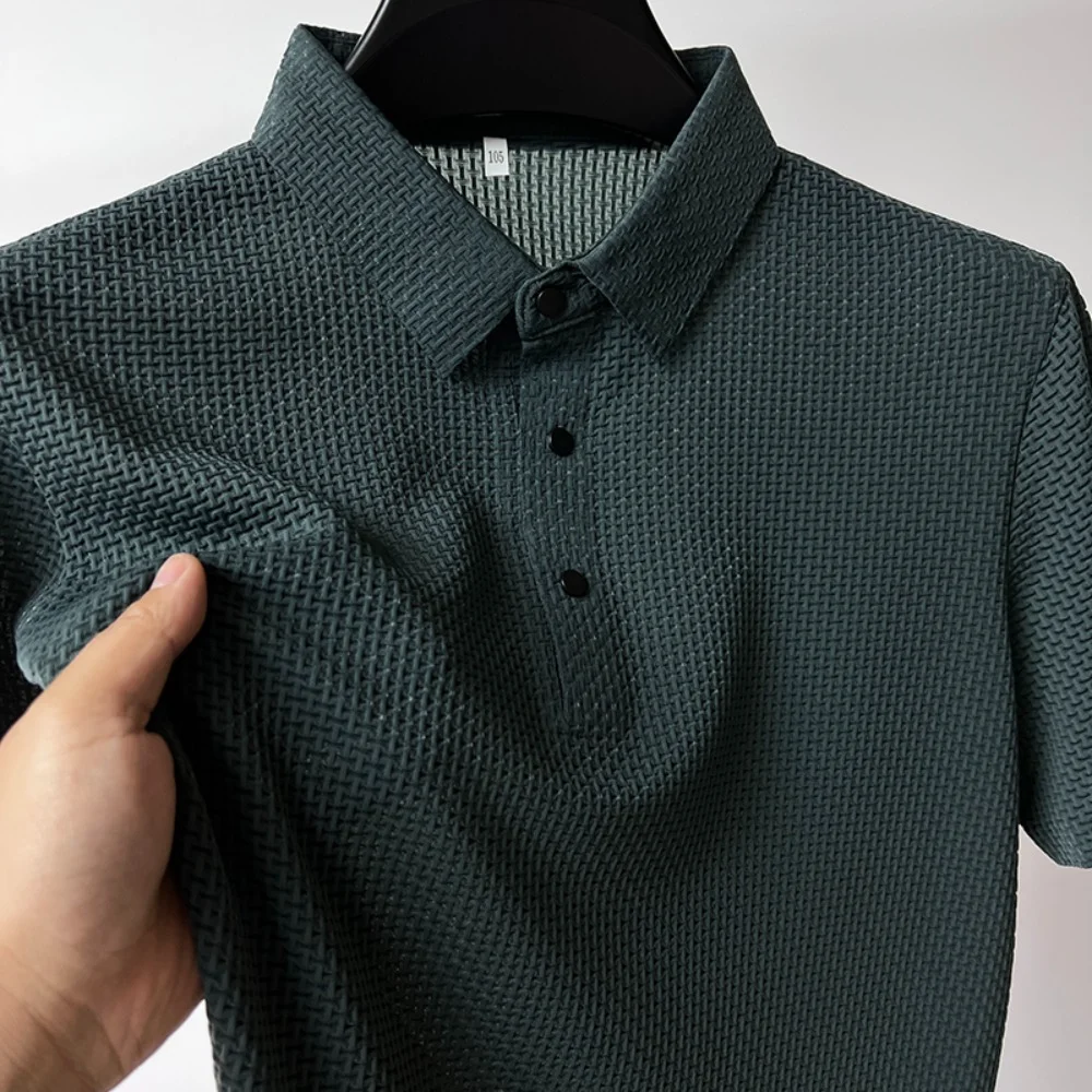 

High End Luxury Men's Short Sleeved High-end Placket Short Sleeved Outdoor Cool Summer New Men's Polo Collar Short Sleeved