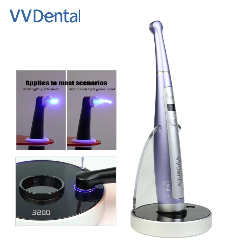 VVDental Lichthärtungslampe, tragbar, kabellos, kabellos, Photopolymerisator, Zahnmedizin-Härtungslicht, 3200 mW/c ㎡ UV-Laserlampe zur Harzhärtung