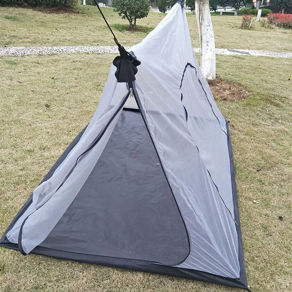Portable Camping Tent Mosquito Net A-shaped Ultralight Inner Tent Mesh Supplies Tent Outdoor Camping Beach Summer Mesh Equipment