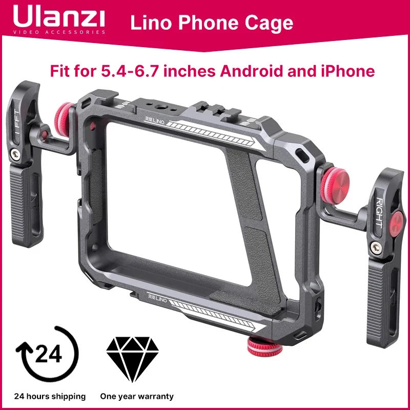 ルanzi-携帯電話,ビデオケージ,vlogプラットフォーム,5.4インチから6.7インチ,iphone x 11,12,13,14  pro,max,android,写真用のlinoスマートフォンケージ