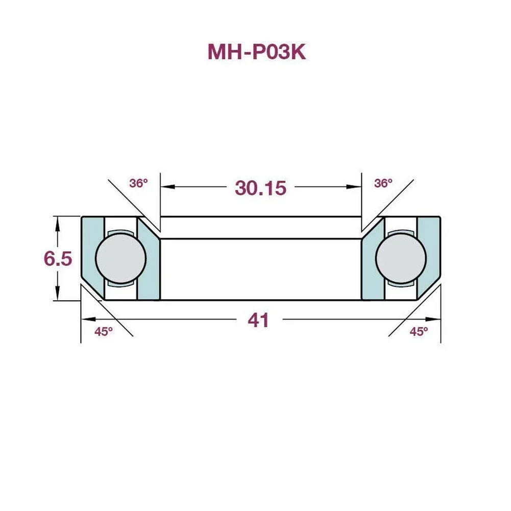 Bicycle Headset Bearing MH-P03K, MTB Bike Beaings for Giant 36/45&deg; Bevel Angle 30.15x41x6.5mm, Repair Replacement Accessories, Bike Headset Bearings