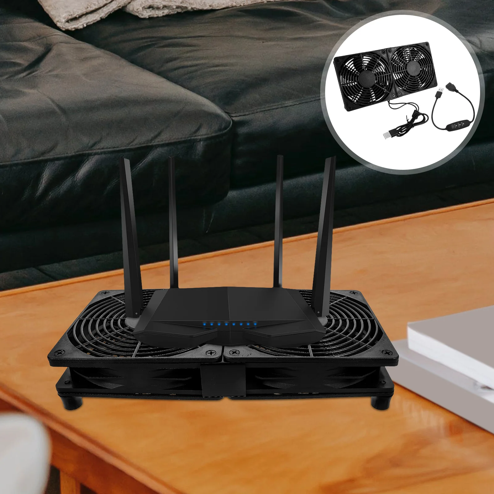 Cooling Dual Fans Computer Case USB Tablet Holder Stand Hand Held Cooler Powered For