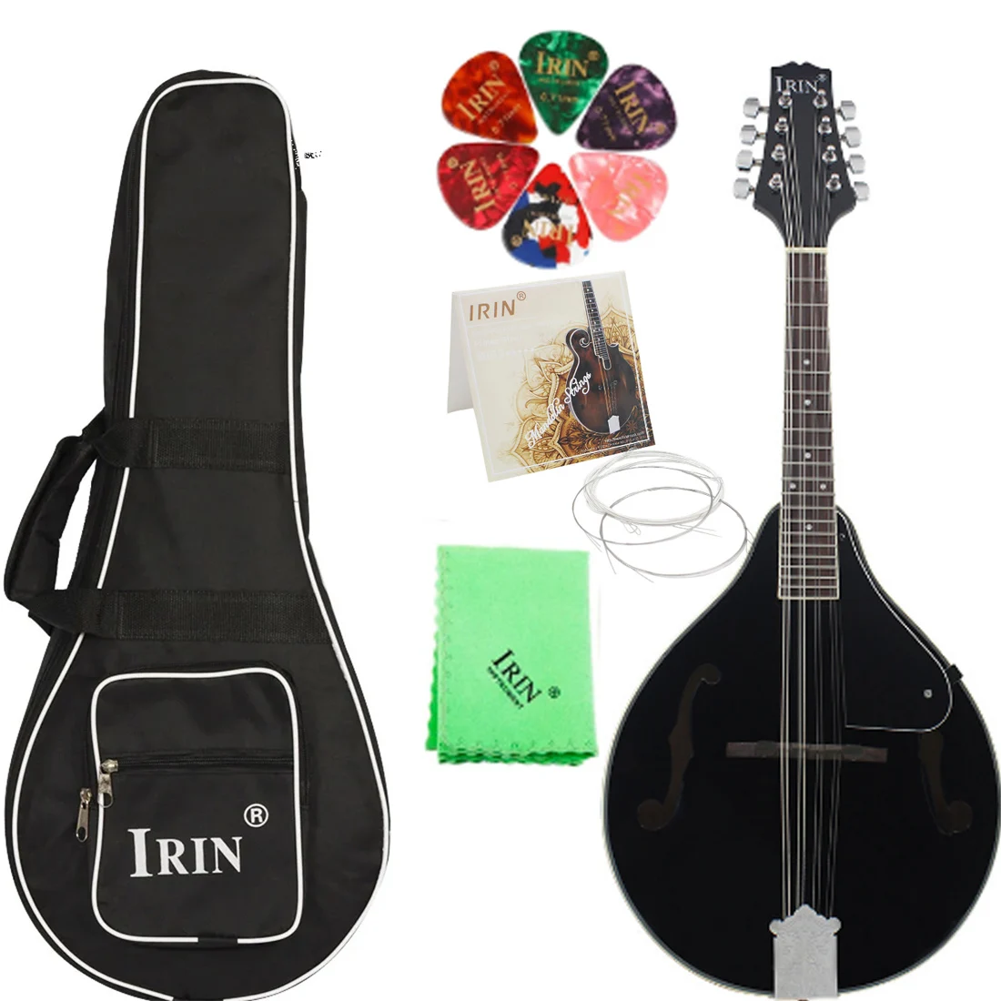 8 Strings Mandolin Guitar Classical Melodic Instrument A Style Mandolin Carrying Backpack Cleaning Cloth Accessories mandolin strings mandolin guitar tailpiece mandolin storage bag