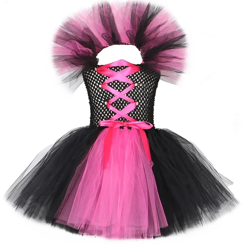 thumbnail image 1 of Disfraz de bruja malvada para Halloween para niños, fiesta de carnaval, disfraces de niñas, vestido de tutú de bruja malvada con sombrero y escoba mágica, 1 of 5