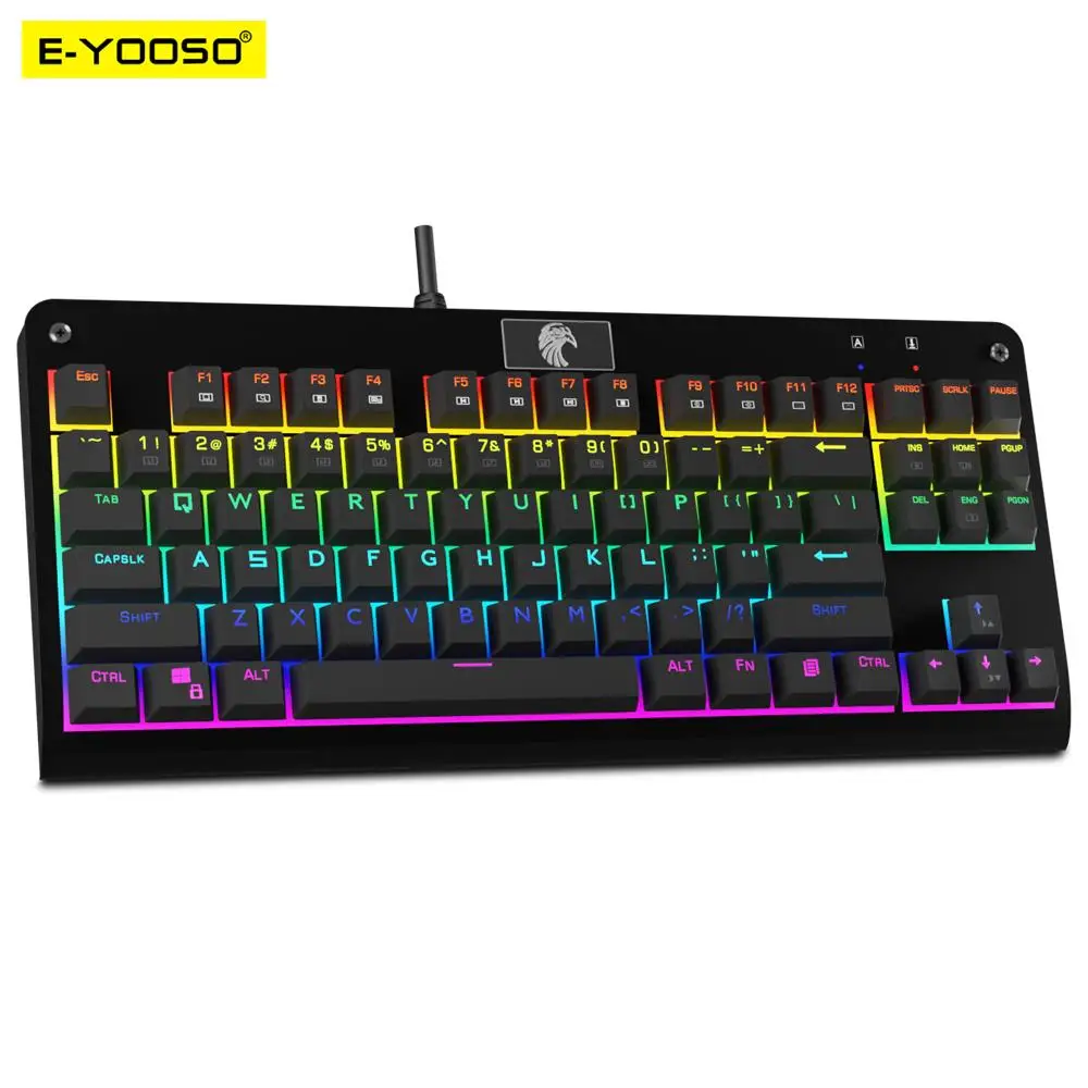 E-YOOSO Z77 Rainbow USB Mechanical Gaming Wired Keyboard 87 E-YOOSO Z77 Rainbow USB Mechanical Gaming Wired Keyboard 87