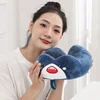 Wholesale Strawberry Bear Micro Fiber Soft Fluffy U Shape Pillow For Airplane Rest 3