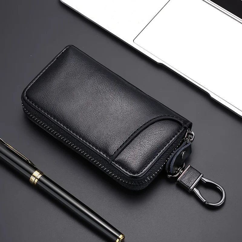 PU Leather Keychain Wallets Men Women Solid Color Zipper Car Key Holders Luxury Brand Designer High Quality Multi-function Chic