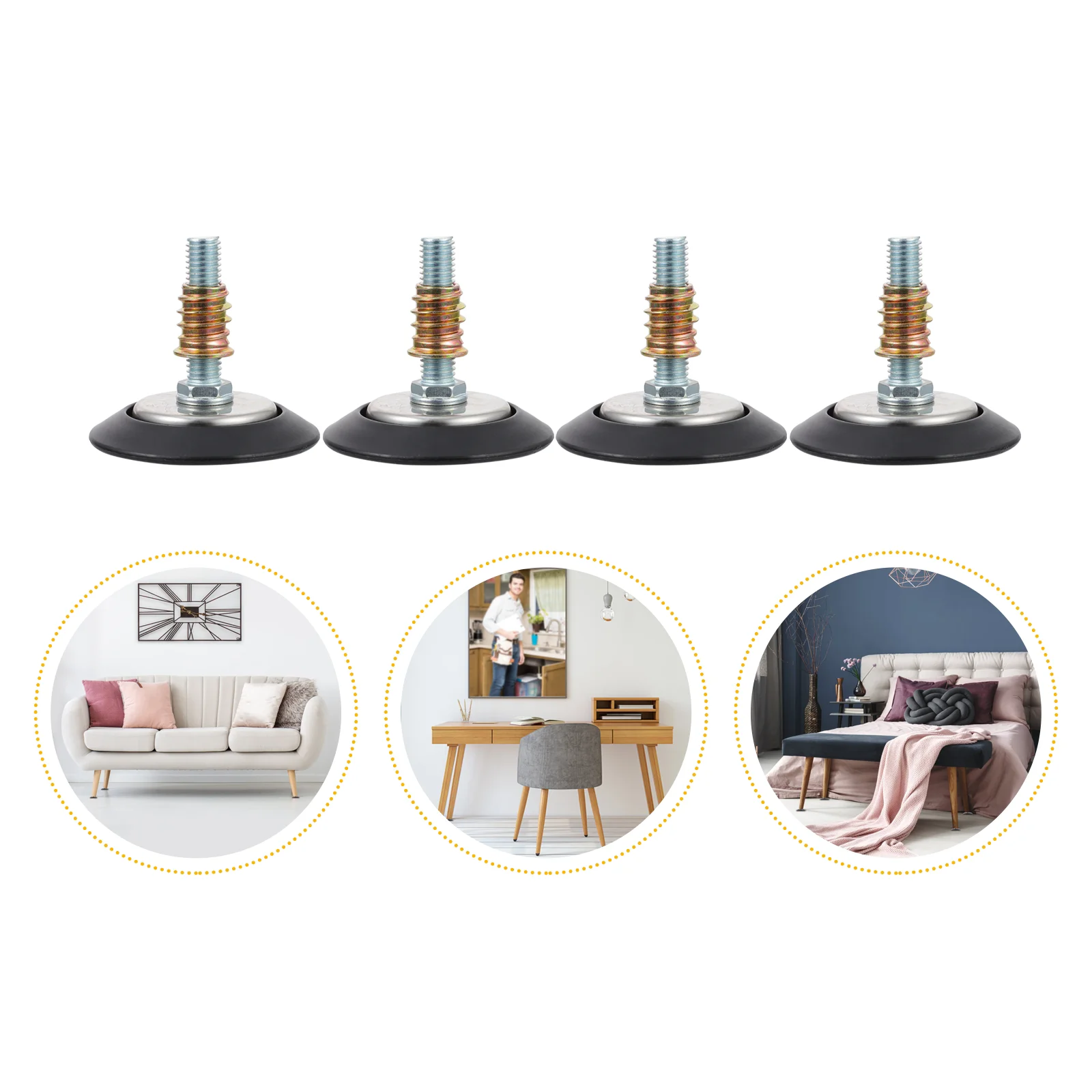 

4 Pcs Adjust The Pads Furniture Table Levelers Stainless Steel T-Nut Leg for Cabinets Leveling Feet Tables Heavy Duty