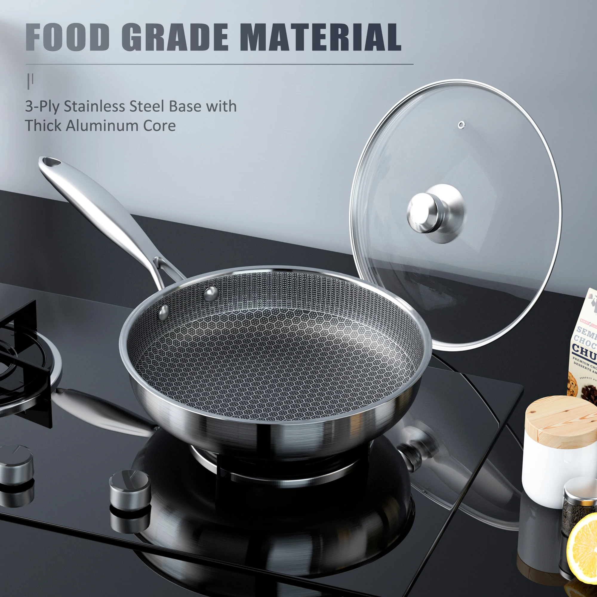 CSK 30CM Frying Pan Nonstick Deep Fry Pan with Lid,Granite Maifan Periuk  Batu Cooking Pan,PFOA Free - AliExpress