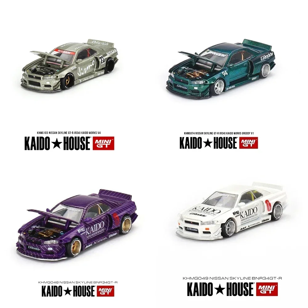 ミニカー THE HORNET NISSAN SKYLINE GT-R (R34) 1/64 Kaido House x Mini GT Tamiya Nissan Skyline GT-R (R34