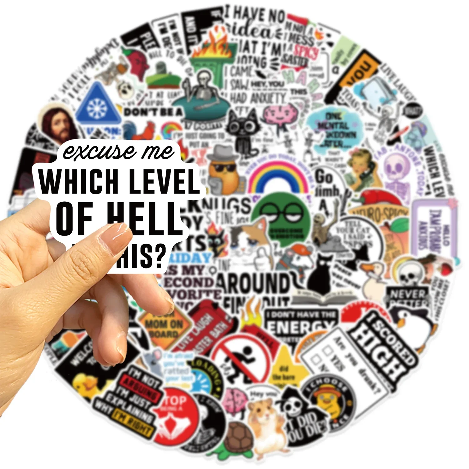 Funny Stickers Adults Meme Water Bottles Stickers Pack Waterproof Laptop Hard Hats Sarcastic Decals 50/100Pcs adult stickers decorative stickers