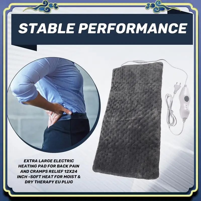 Latest Extra Large Electric Heating Pad For Back Pain And Cramps Relief 12X24 Inch -Soft Heat For Moist & Dry Therapy