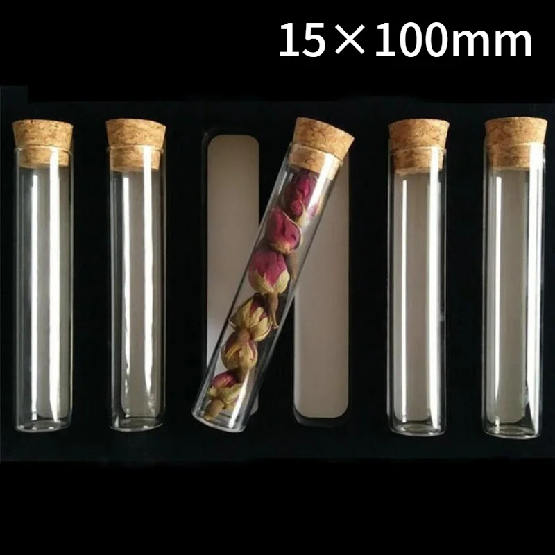 10Pcs Clear Test Tube With Cork Stoppers Cap Glass Lab Bottle Glassware 20x200mm 10Pcs Clear Test Tube With Cork Stoppers Cap Glass Lab Bottle Glassware 20x200mm