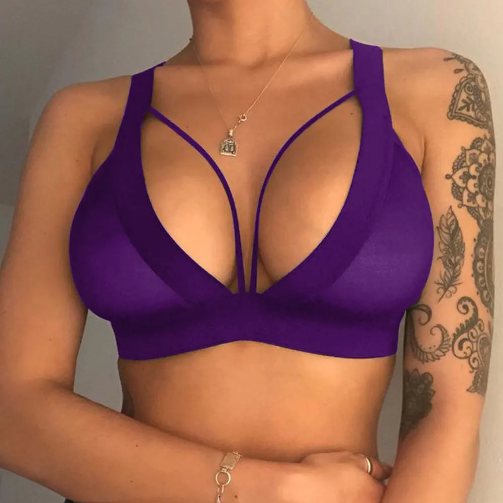 Sexy Hollow Push-up Bra Girl Fitness Sports Vest Top Push-up Plus Size Bra Women's Daily Underwear No Steel Ring erotic lingerie women strapless bras