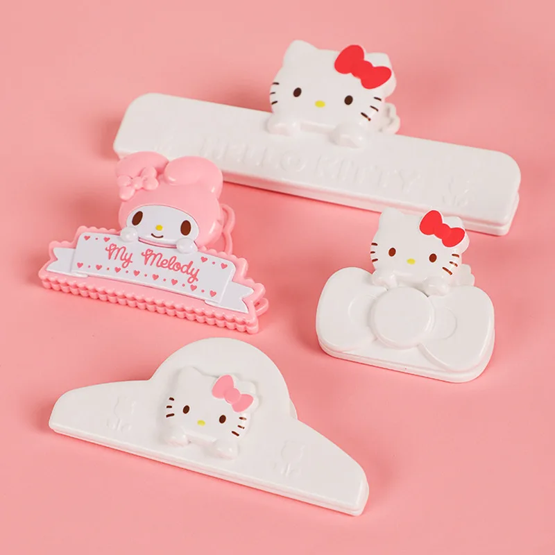 

Sanrio аниме Hello Kitty офисный зажим для сортировки файлов мультяшный KTM ручной светодиодный зажим фиксированный зажим для пищевых приправ упаковочный пакет запечатывающий зажим