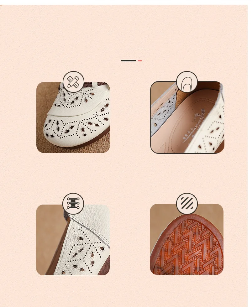 New Strings ballet flats woman summer shoes holes ladies breathable driving shoes slip on moccasins women split leather loafer