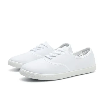 2026 Lace-Up Shoes Woman Large Size 42 Canvas Casual  Off White Shoes Breathable Wear Resistant Slip Platform Vulcanize Shoes 1