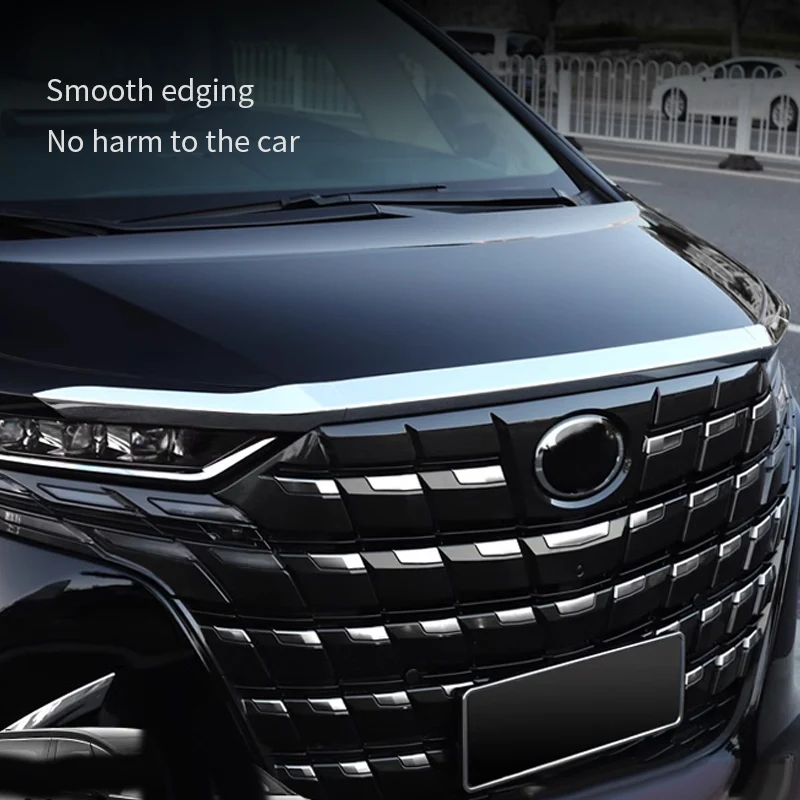 For 2023-2026 Toyota Alphard Vellfire 40 Series Hood Chrome Trim