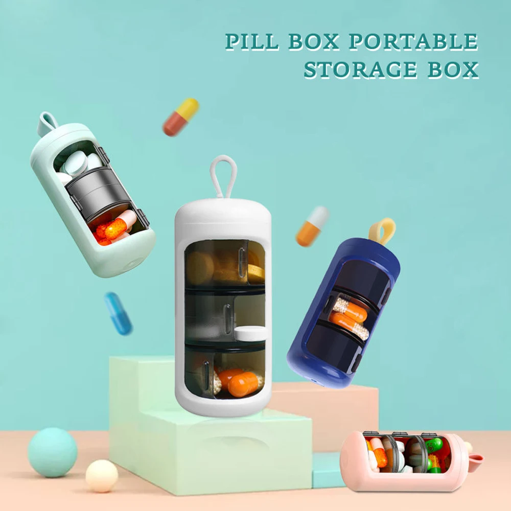 Compact BPA-Free Pill Organizer - Daily 3-Compartment Travel Case