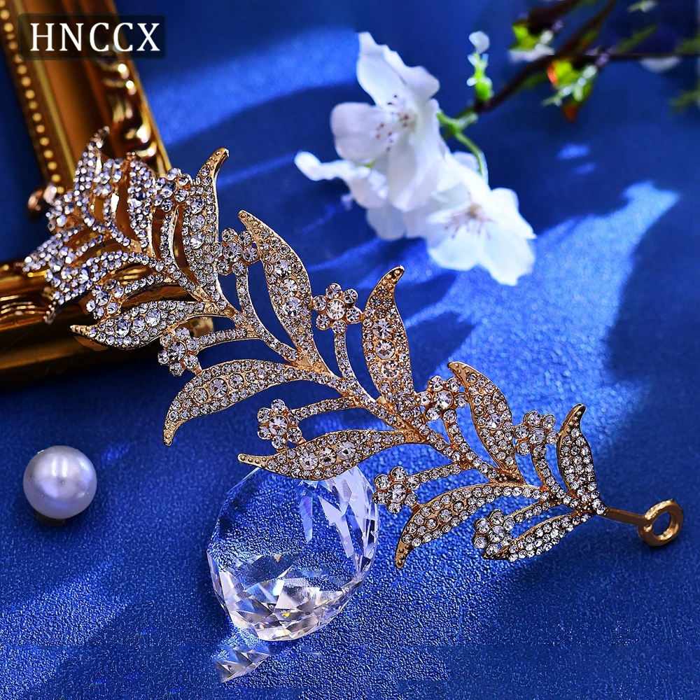 Rose Gold Color Bride Tiaras And Crowns Rhinestone Princess Headwear Wedding Hair Accessories Jewelry Crown Tiara CP326
