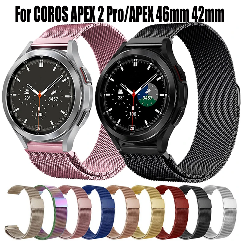 

Ремешок «Миланская петля» из нержавеющей стали для COROS APEX 2 Pro/APEX 46 мм 42 мм, металлический браслет для часов COROS PACE 2, аксессуары для наручных часов, 20 мм 22 мм