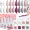 13pcs Dip Powder Nail Kit Starter 8 White Pink Colors with Dipping Powder Liquid for French Nail Manicure Winter Holiday Gifts 1