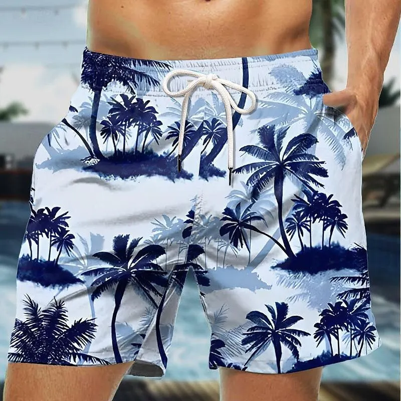 Hawaiian Beach Shorts Men Surfing Swim Trunks