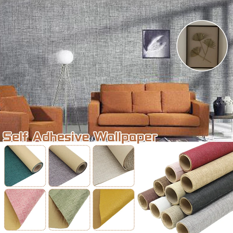 

Self Adhesive Faux Linen Fabric DIY Handmade Crafts Gift Packaging Jewelry Drawer Liner Bag Wall Home Renovation Decor Cloth