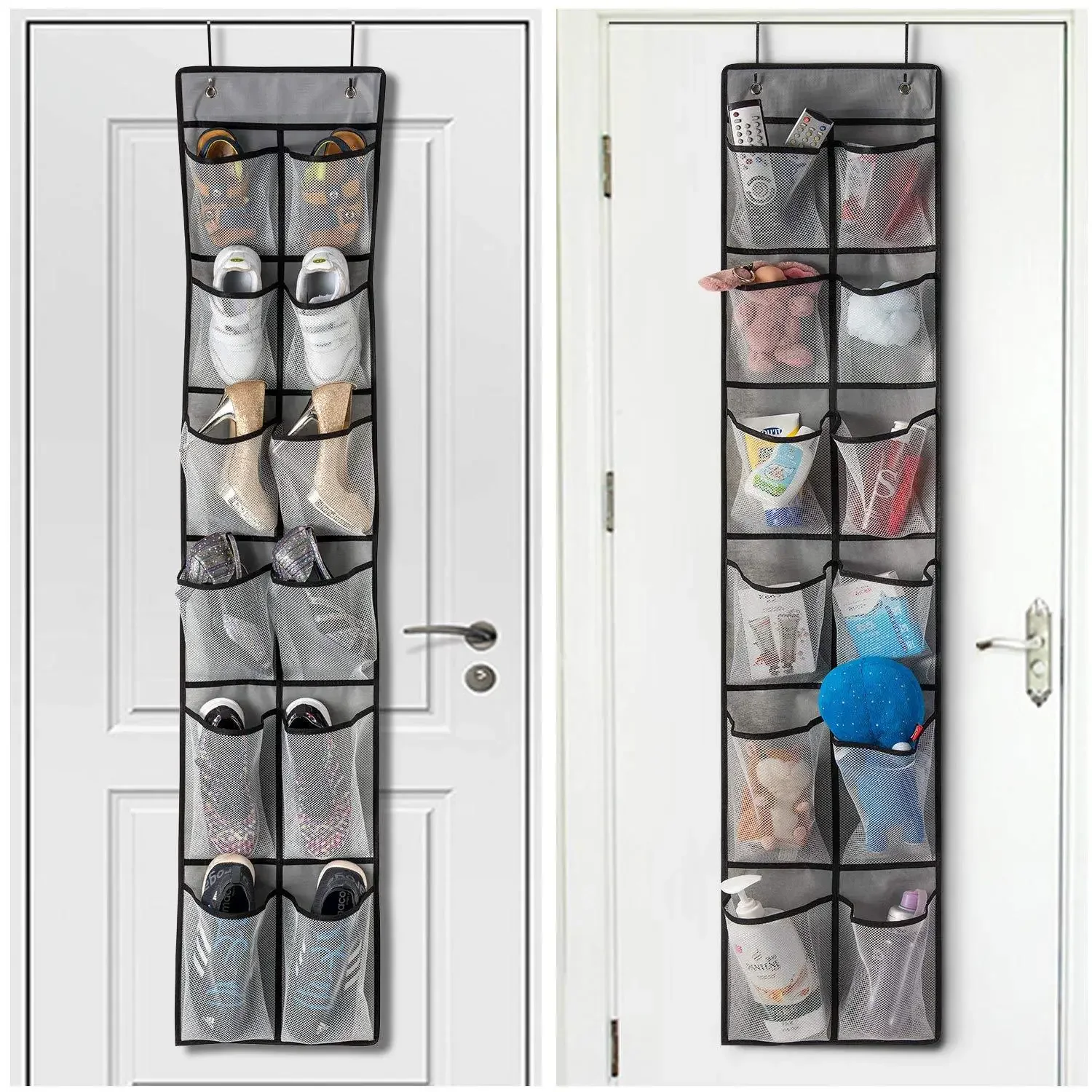 Hanging shoe rack organizer Over the Door Shoe Organizer 12/14 Large Breathable Mesh Pockets slippers organizer shoe storage 2